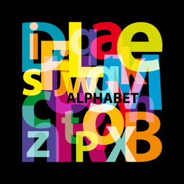 Vektör alfabe. Kırık metin