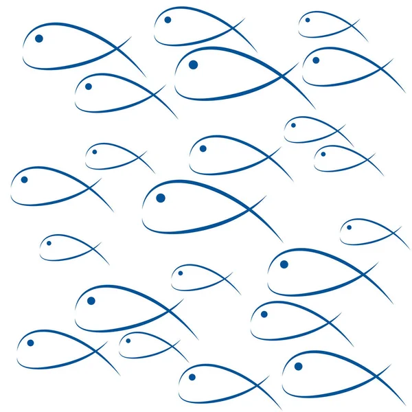 Nage Poissons Fond Été Abstrait Vectoriel Pour Affiche Couverture — Image vectorielle