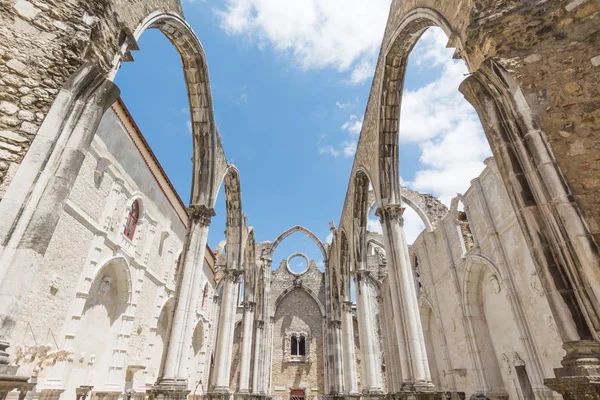 Ruiny Gotyckiego Kościoła Matki Bożej Góry Karmel Igreja Carmo Zniszczone — Zdjęcie stockowe