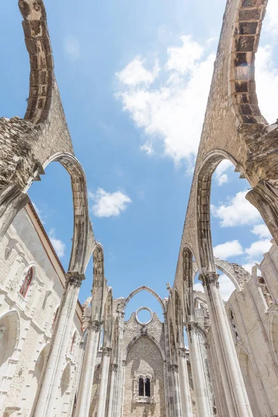 Ruiny Gotyckiego Kościoła Matki Bożej Góry Karmel Igreja Carmo Zniszczone — Zdjęcie stockowe