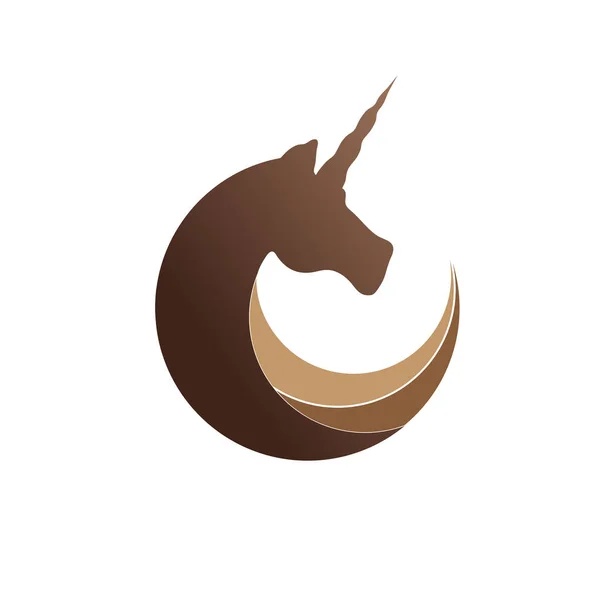 Logo Creative jednorożca. Sylwetka wektor, na białym tle pozdrowienie — Wektor stockowy