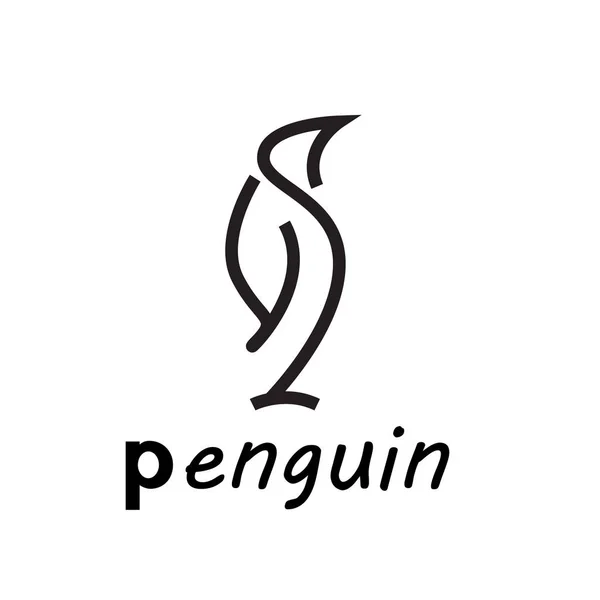 Logo Creativo Pingüino Simple Ilustración Abstracta Aislada Del Vector — Archivo Imágenes Vectoriales