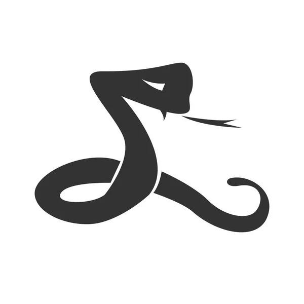 Logo Créatif Serpent Debout Abstrait Silhouette Vectorielle Illustration Isolée — Image vectorielle