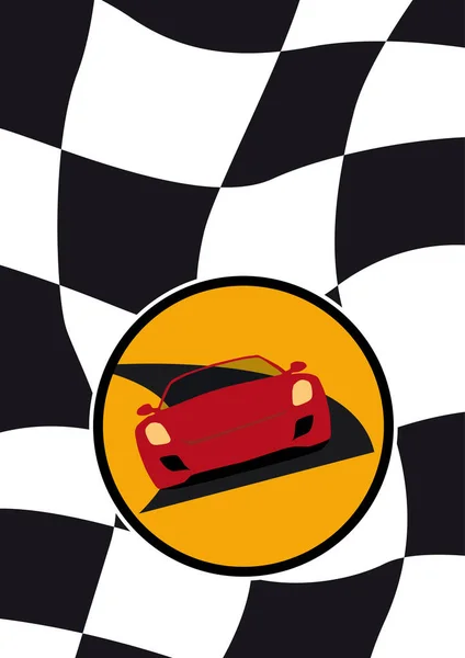 Car Racing Road Vector Vertical Poster Background Retro Styl — Stock Vector