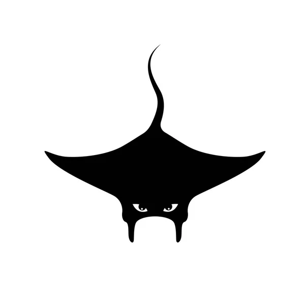 Creatieve Logo Van Een Zwarte Manta Geïsoleerd Vectorillustratie — Stockvector