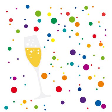 Parti, renkli arka plan üzerinde vektör kadeh