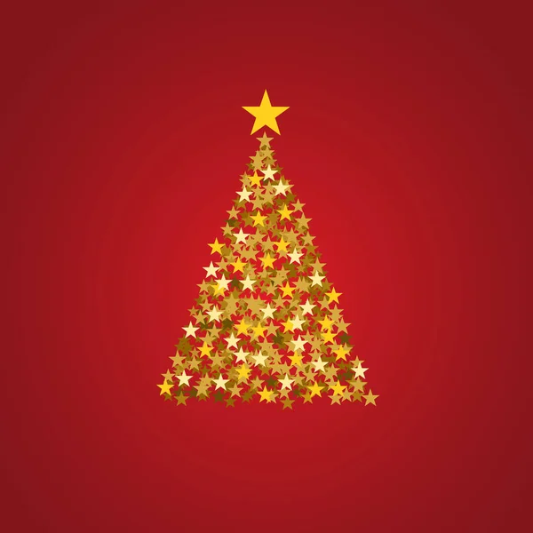 Festplakat Weihnachten Hintergrund Mit Kopierraum Goldene Sterne Und Baum Auf — Stockvektor