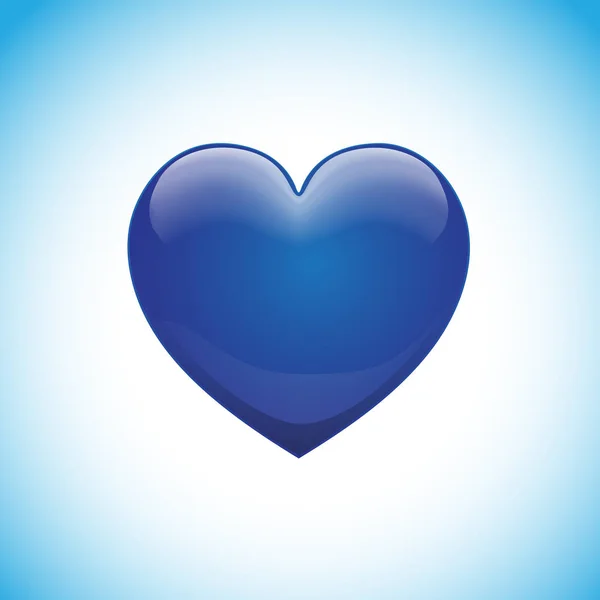 Sinal Vetor Coração Azul Brilhante Safira Ston Precioso —  Vetores de Stock