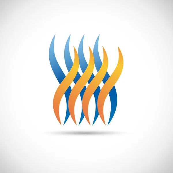矢量符号天然气 火焰蓝色和橙色 — 图库矢量图片