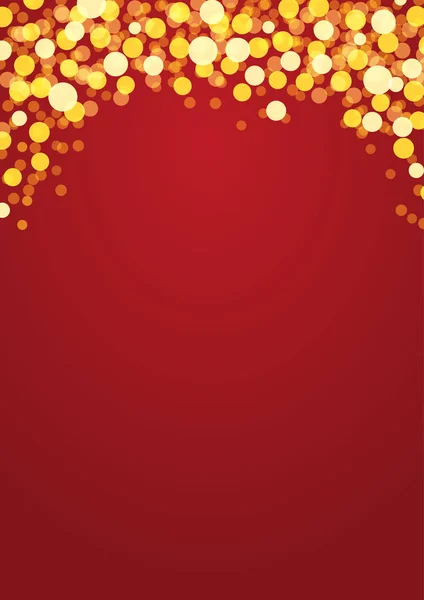 Festlicher Vertikaler Weihnachtshintergrund Mit Kopierraum Verschwommene Lichter Bei Rot — Stockvektor