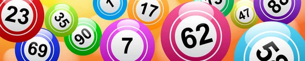 Bingo Loteria Design Vetor Fundo Cabeçalho Bolas Sorte Números Loteria —  Vetores de Stock