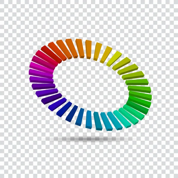 Tegelstenar Cirkel Med Färger Regnbågen Vektor Logotypen Isolerade Illustration — Stock vektor