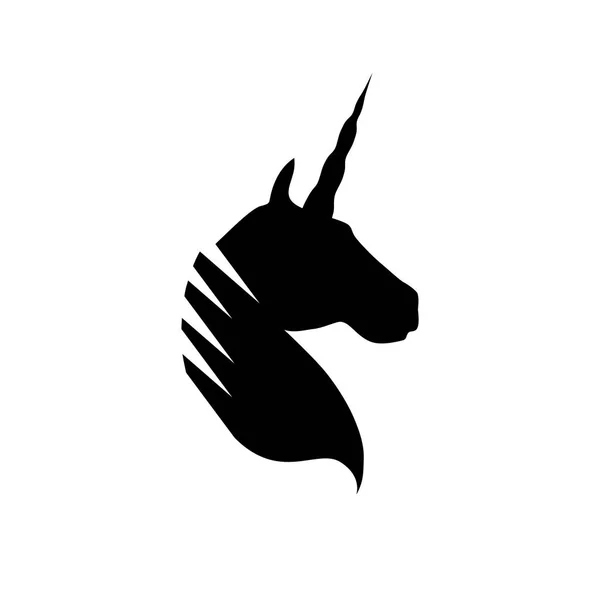 Creatieve Logo Van Eenhoorn Vector Silhouet Geïsoleerde Illustratio — Stockvector