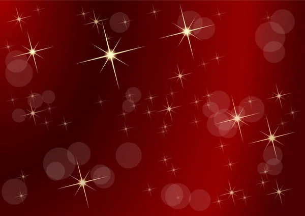 Χριστούγεννα Στο Κόκκινο Κενό Υπόβαθρο Έναστρο Ουρανό Και Θολά Φώτα — Διανυσματικό Αρχείο