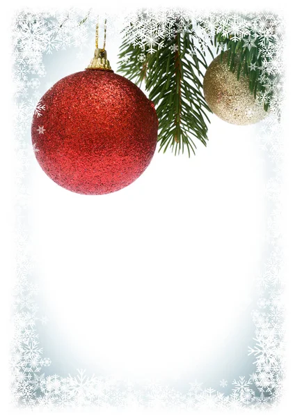 Weihnachtspostkarte Hintergrund Mit Ornamenten Für Grußkarte Platz Für Text — Stockfoto