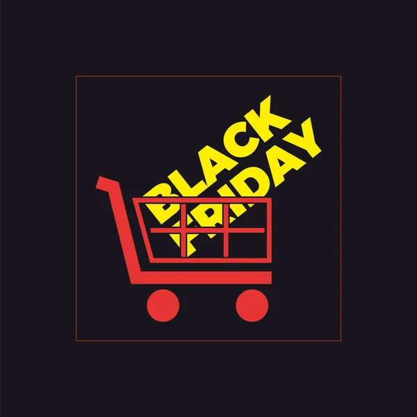 Black Friday Sale Cart Background Vector Illustratio — Stock Vector