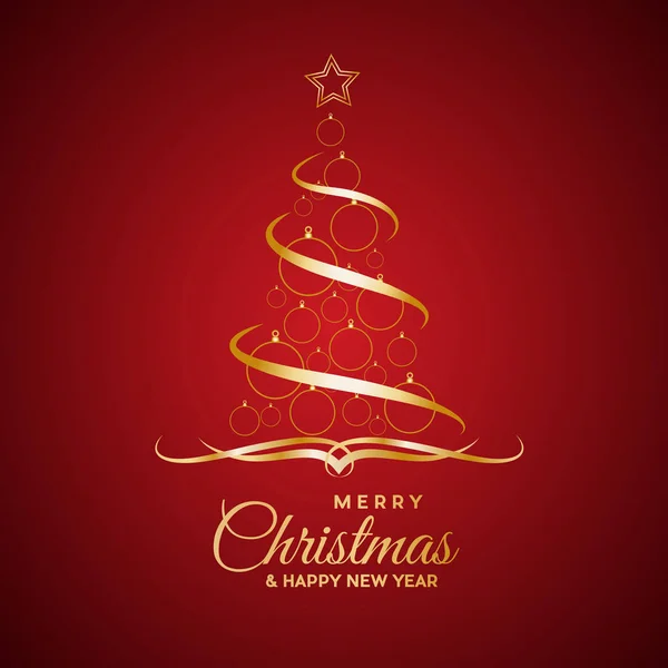 Vektör soyut kapak altın Noel ağacı, metinle