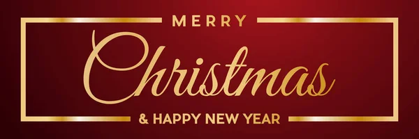 メリー クリスマスと新年あけましておめでとうございます 黄金のベクトル ラベルまたはヘッダーのテキスト — ストックベクタ