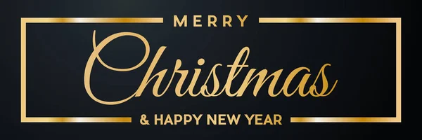 Feliz Navidad Feliz Año Nuevo Texto Vectorial Dorado Para Etiqueta — Archivo Imágenes Vectoriales