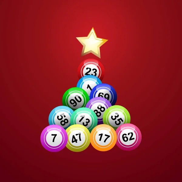 Vector Christmas Tree Bingo — Stock Vector