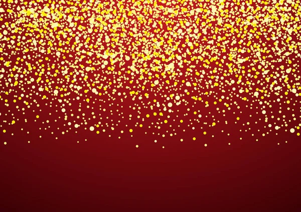 Cielo Estrellado Textura Brillo Dorado Sobre Fondo Rojo — Vector de stock