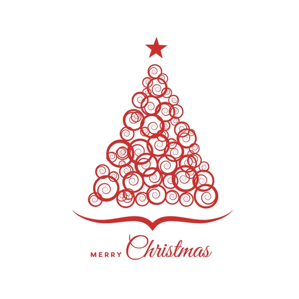 Vector Capa Abstrata Árvore Natal Com Texto —  Vetores de Stock