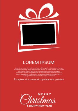 Noel ve arka plan fotoğraf, boş çerçeve ile. Vektör şablonu eklemek için resim ile: Poster ve davet