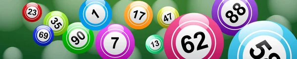 Bingo Loteria Design Vetor Fundo Cabeçalho Bolas Sorte Números Loteria —  Vetores de Stock