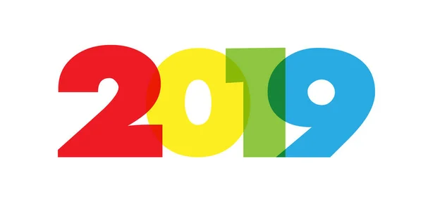2019 Feliz Ano Novo Número Criativo Vetor — Vetor de Stock