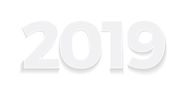 Yaratıcı metin 2019 düz tasarımı, mutlu yeni yıl