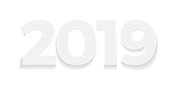 Texto Criativo 2019 Design Plano Feliz Ano Novo — Vetor de Stock