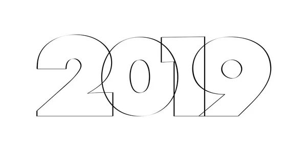 2019 Feliz Año Nuevo Número Creativo Del Vector — Vector de stock