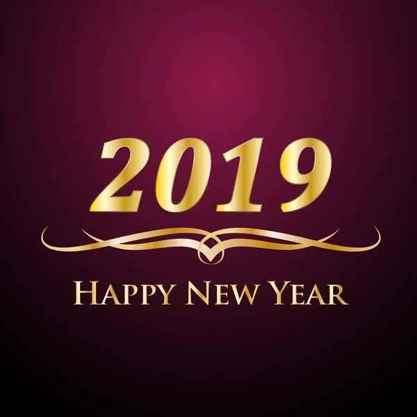 stock vector 2019 Happy New Year. Golden vector text