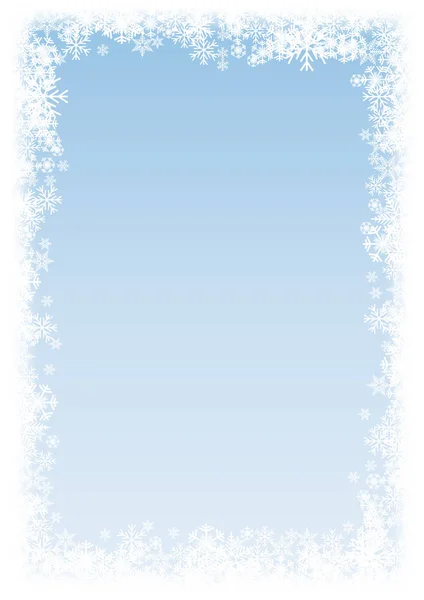 Vector Vertical Fundo Inverno Natal Frio Moldura Feita Neve Cristais — Vetor de Stock