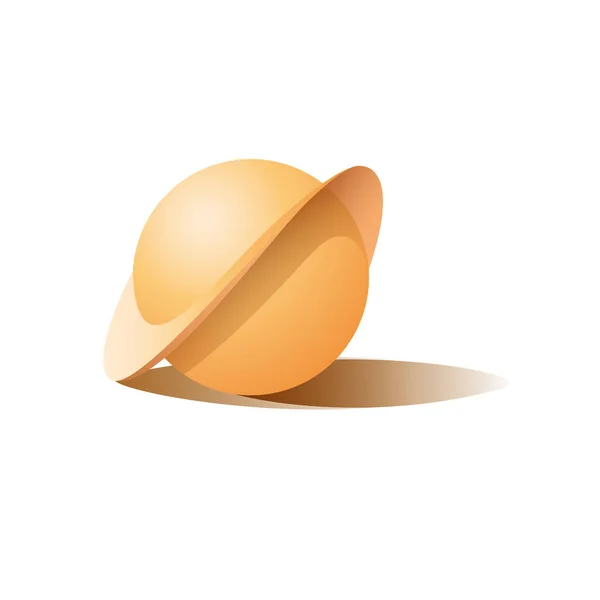 Kreatives Logo aus abstraktem Satin. Vektorkugel mit Ring, Isola — Stockvektor