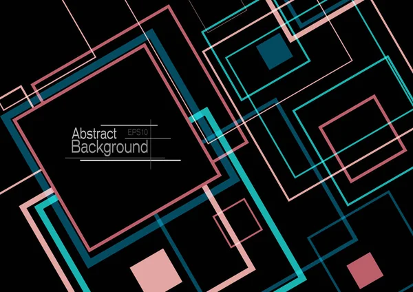 Kopya alanı siyah zemin üzerine en az geometrik kare şekilleri tasarlamak