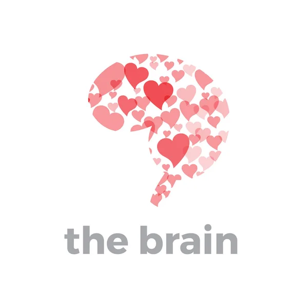 Творчий Логотип Абстрактного Мозку Векторна Ілюстрація Зробила Серця Поняття Закоханої — стоковий вектор