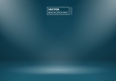 Boş oda. Modern degrade mavi arka plan, vektör çizim ile kopya girintili