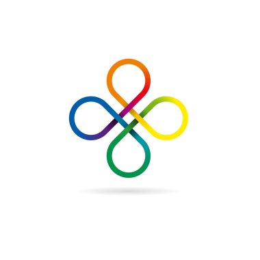 Vektör işareti soyut çiçek. Ekip çalışması, Birliği ve yol kavşağı kavramı