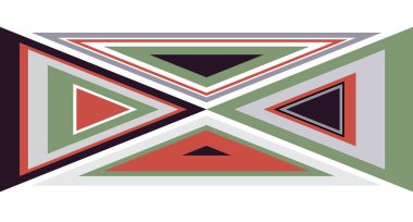 Vintage resim Digital. Soyut geometrik renkli vektör afiş ve arka plan. Üçgenler ve oklar 