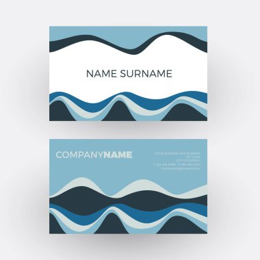 Vektör soyut en az mavi dalgalar ile geometrik. Vintage ve pop arka plan. Kartvizit