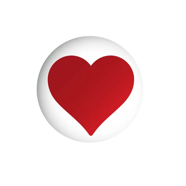 Simple Vector Icon Red Heart Circle — Stock Vector