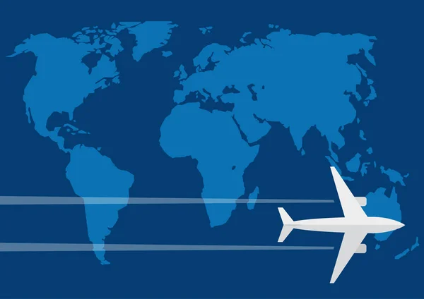 Διάνυσμα Φόντο Ταξίδια Αέρα Μύγα Αεροπλάνο Στον Κόσμο — Διανυσματικό Αρχείο