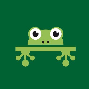 Vektör logo soyut kurbağa yeşil zemin üzerine