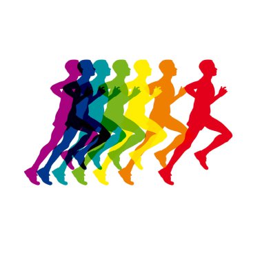 Vektör logo adam çalıştıran, spor yarışması 