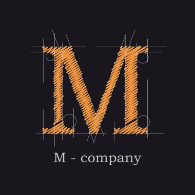 Vektör logo tasarım harf M