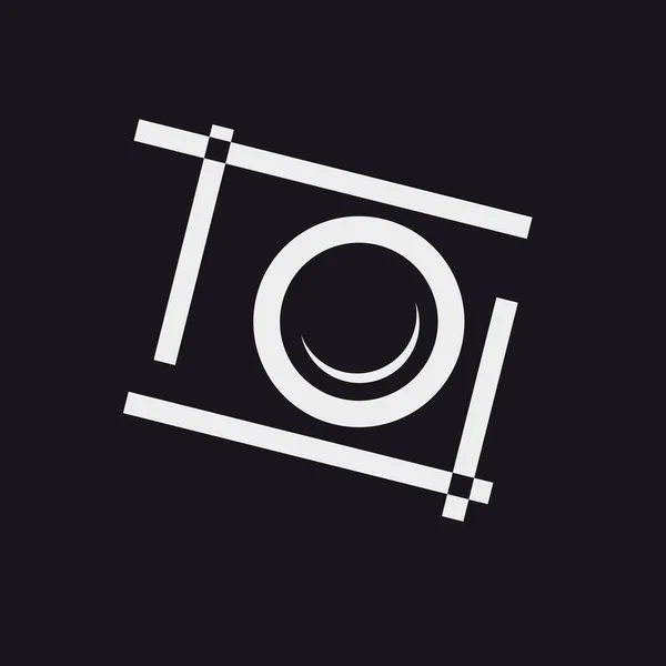 Vector Logo Fotograaf Abstracte Fotografische Camera Zwarte Achtergrond — Stockvector