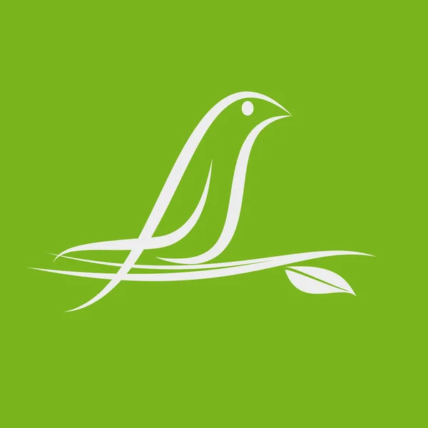 Vetor Abstrato Logotipo Pássaro Ramo — Vetor de Stock