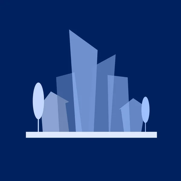 Logotipo Vetor Cidade Plana — Vetor de Stock
