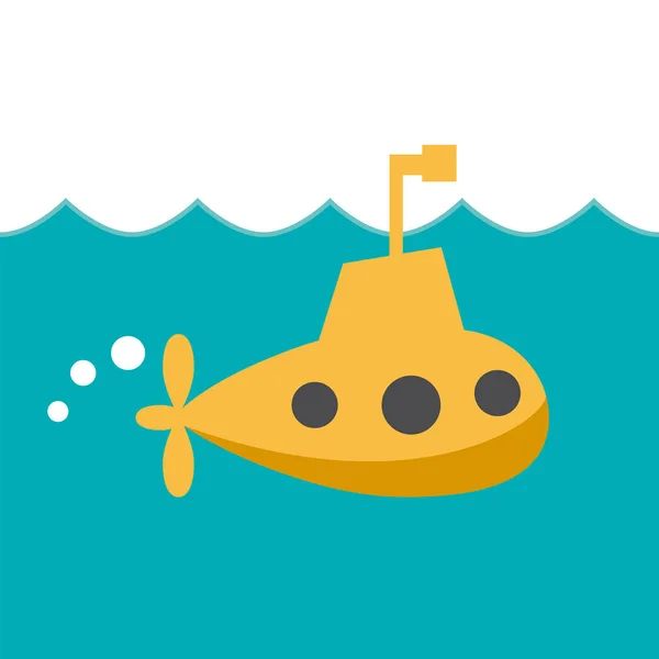 Vector Logo Cheerful Submarine — Stock Vector